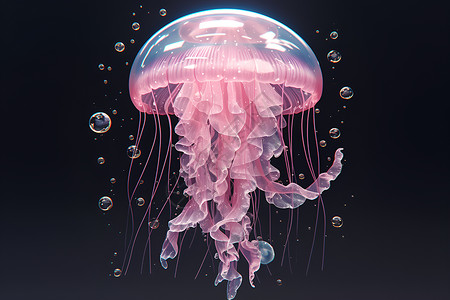 粉色海洋生物神秘的海洋生物插画