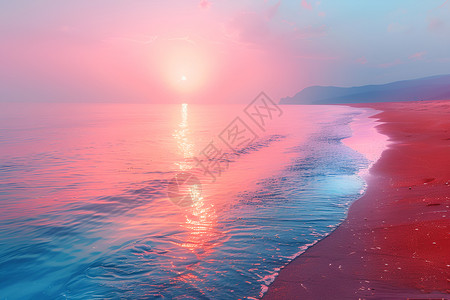 日落下徒步者日落下的青海湖背景