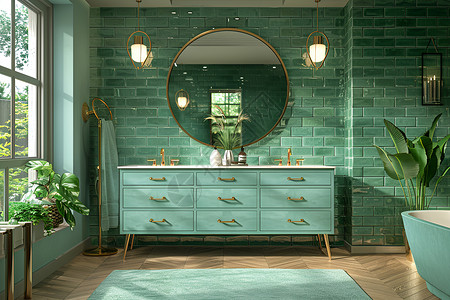 家具PNG拥有复古元素的浴室背景