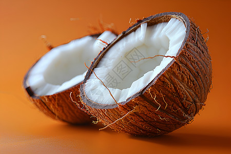 美味的椰肉椰子果实高清图片
