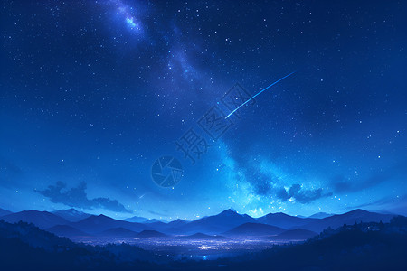 拱桥银河银河璀璨夜空之美插画