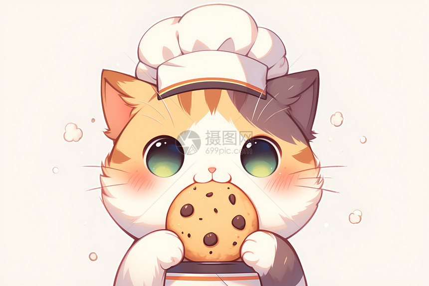 可爱的猫厨师烤饼干图片