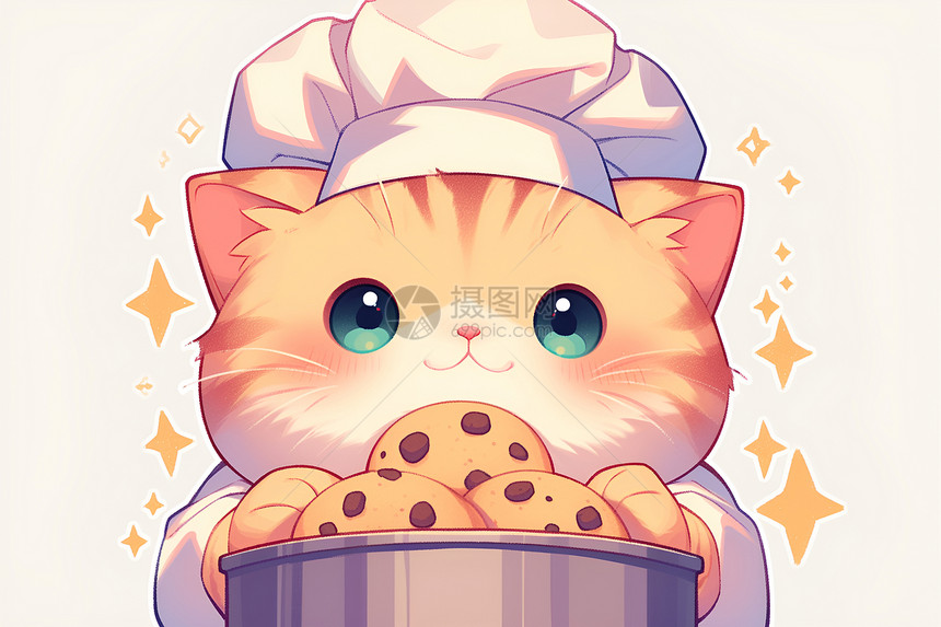 美味糕点的猫主厨图片