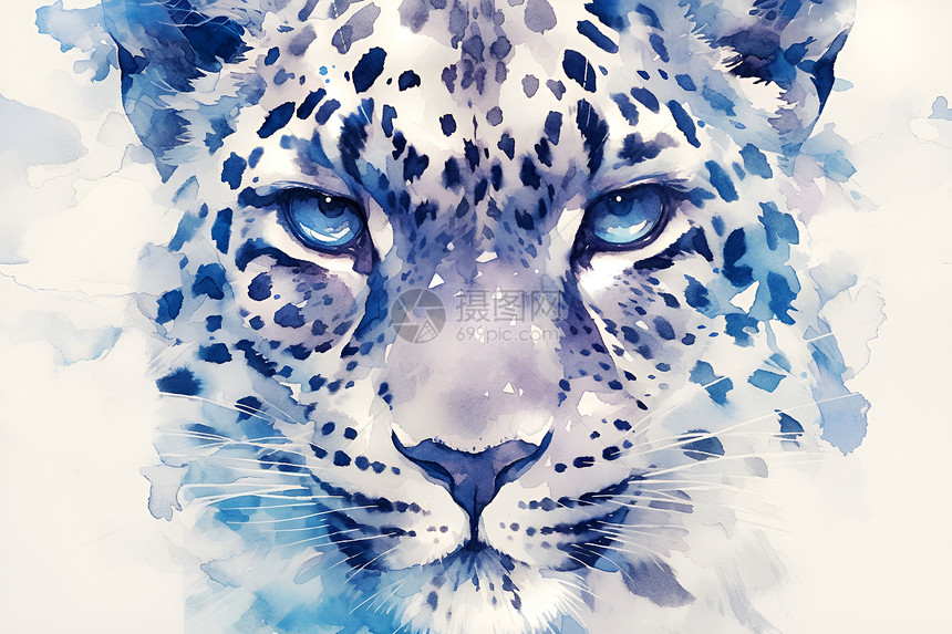 美丽的豹子插画图片