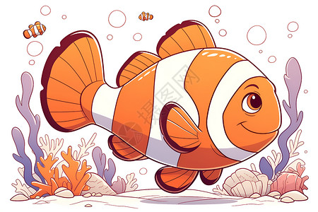 设计的卡通小鱼背景图片