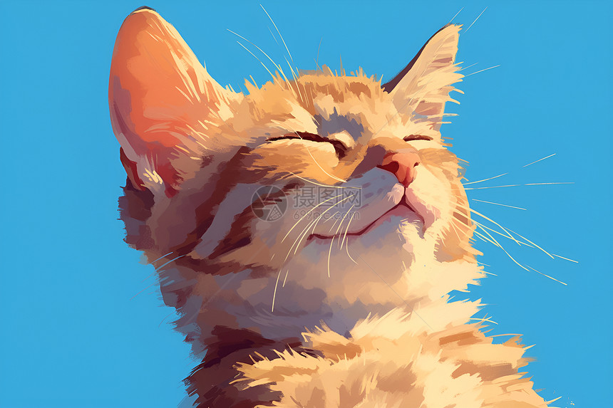 猫咪沐浴阳光图片