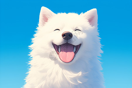 欢乐的白色狗狗高清图片