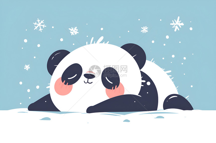 雪中的熊猫图片