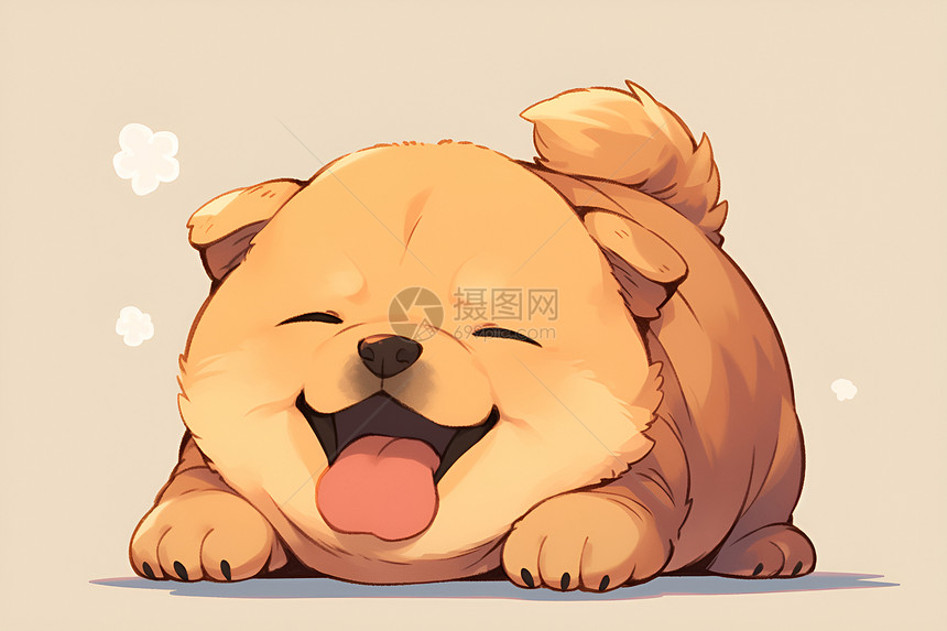 快乐的小胖狗图片