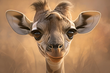 特征可爱的长颈鹿插画