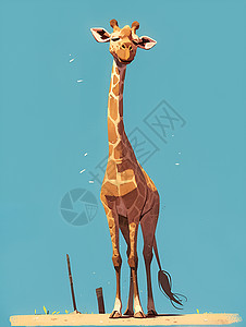高大小伙子高大的长颈鹿插画