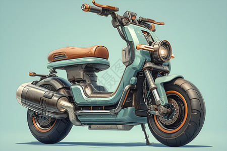 汽车电动座椅绿色的电动摩托插画
