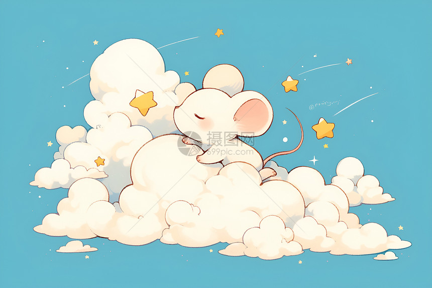 云中的可爱老鼠图片