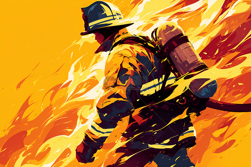 灭火的消防英雄图片
