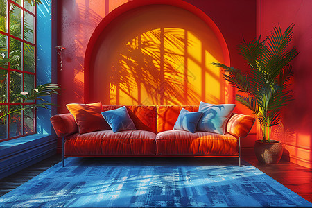 彩色的沙发背景图片