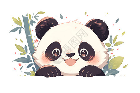 小熊猫动物插画可爱的小熊猫插画