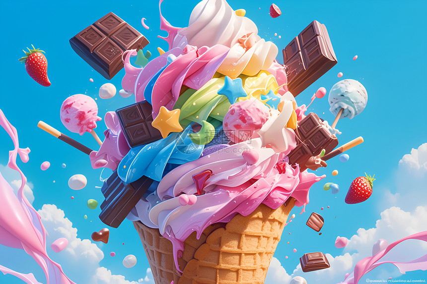美味缤纷冰淇淋图片