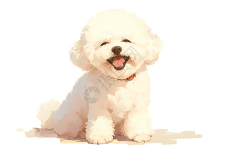 白色斯皮茨犬白色犬儿插画