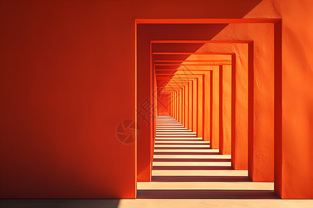 橙色甜甜圈几何抽象艺术设计图片
