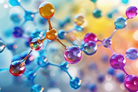 生物分子结构五彩分子结构设计图片