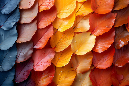 多彩的树叶背景图片