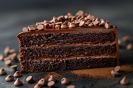 巧克力蛋糕的浓情高清图片