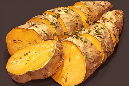 新鲜地瓜番薯美味的地瓜插画