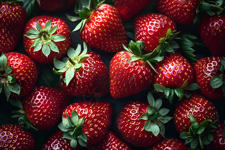 色泽鲜艳的草莓高清图片