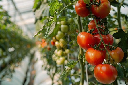 番茄种植番茄温室高清图片