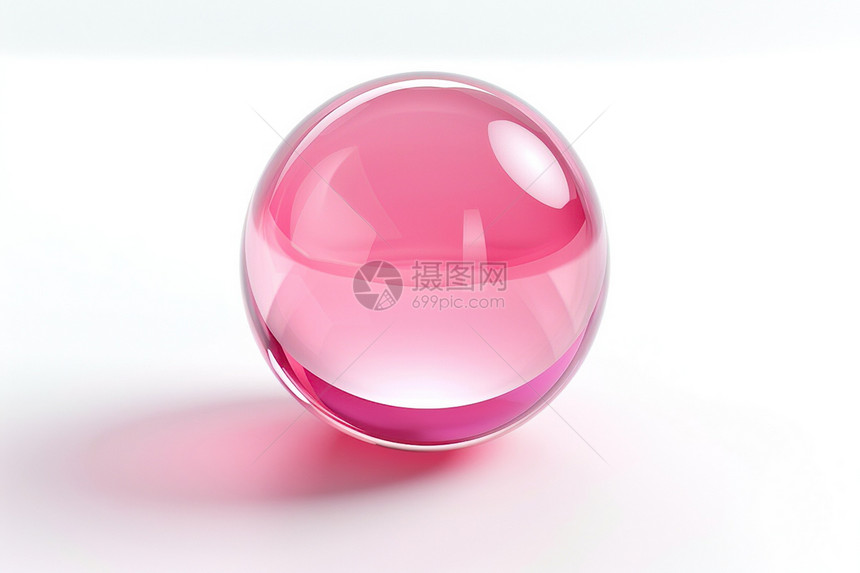 透明的粉色球体图片