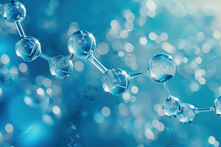 蓝色结构分子背景图片