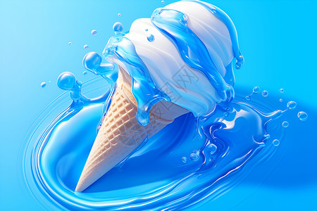 脆皮甜筒甜筒冰淇淋插画
