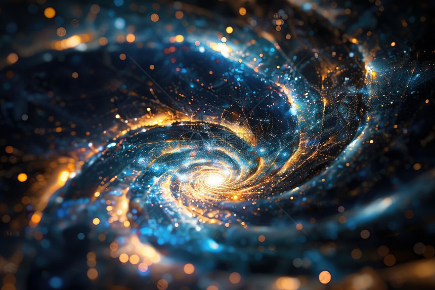 宇宙中的蓝金螺旋星云图片