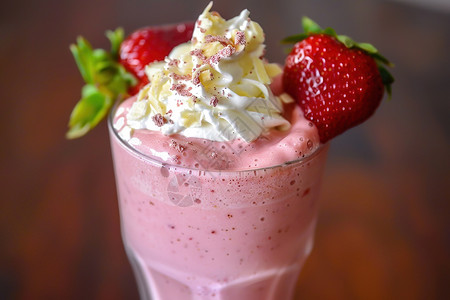 一杯草莓奶昔高清图片