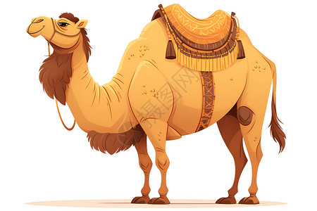新疆沙漠骆驼可爱的骆驼插画
