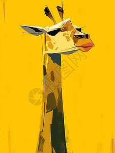 曼妙身姿长颈鹿的优雅身姿插画