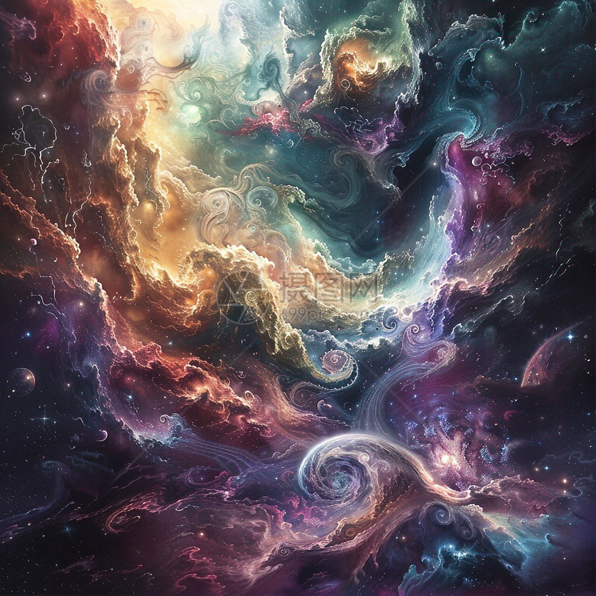 缤纷星云的太空艺术图片