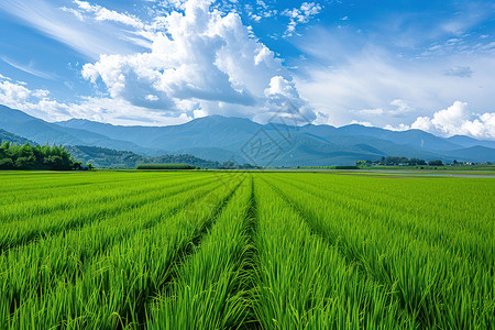 绿色小麦边框田地中的小麦背景
