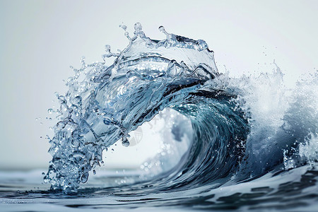 水域中的波浪水花高清图片