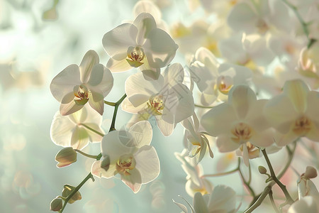 白色植物盛开的白色花朵背景