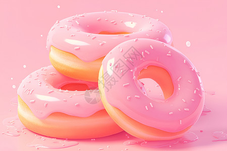 甜甜圈上的糖珠插画