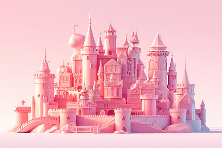 甜美粉色粘土城堡高清图片