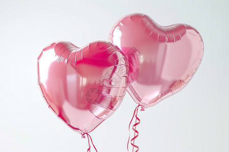 情人节爱心粉色背景心形气球在空中飘动背景