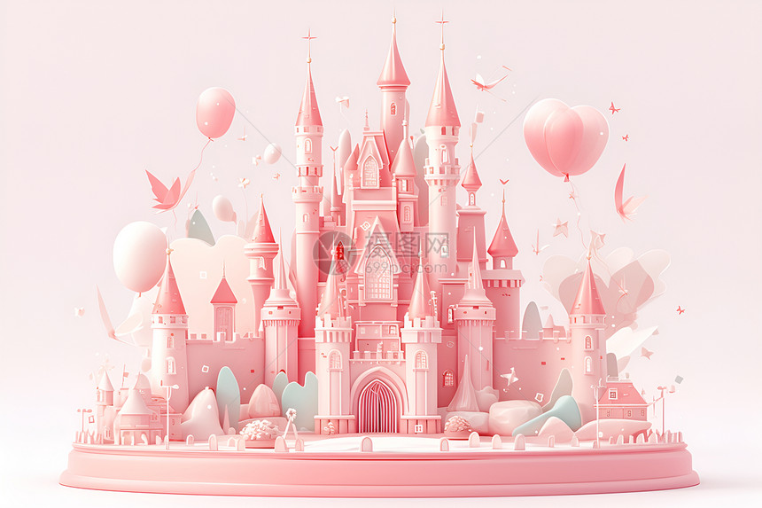 粉色的城堡图片