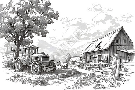 设计的小屋建筑插画背景图片
