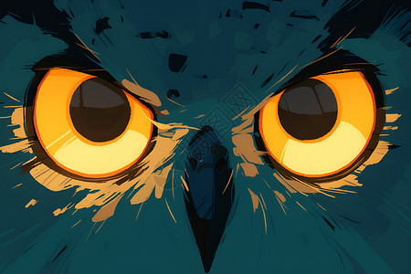 猫头鹰的黄色眼睛背景图片