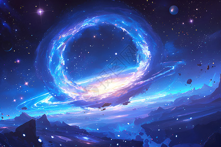 九大星系奇观的宇宙星系插画
