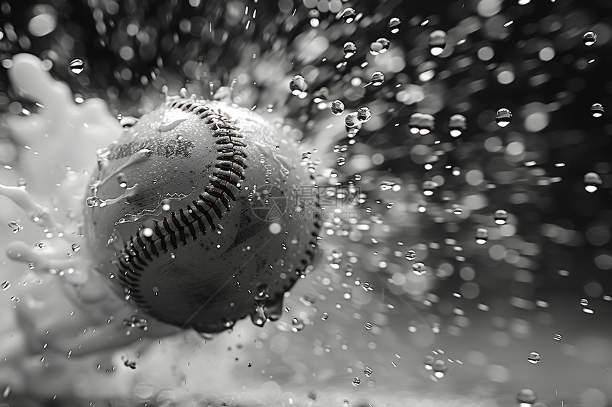 水中的棒球球体图片