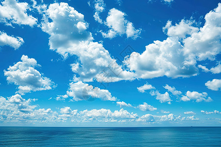 大海上蓝天白云背景图片