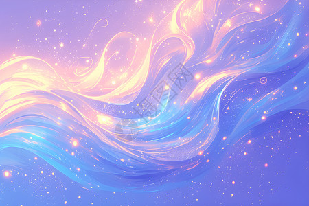 彩色星云效果彩色抽象云海纹路插画